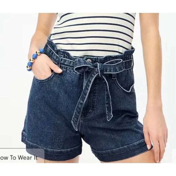J.crew high rise paperbag jean shorts size 27 - Picture 1 of 12